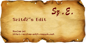 Szitás Edit névjegykártya